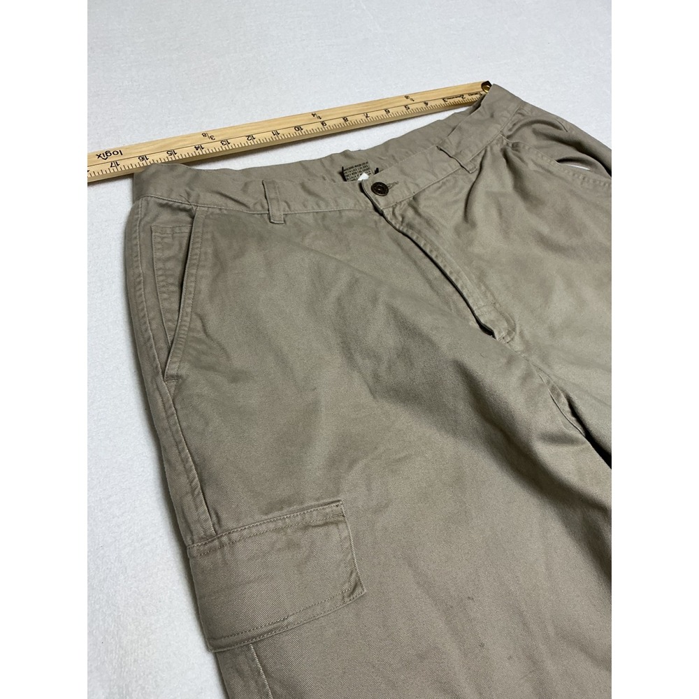 Lee Dungarees Mens Flannel Lined Cargo Pants Khaki Tan Plaid 36x32 RN34783 - Picture 5 of 8